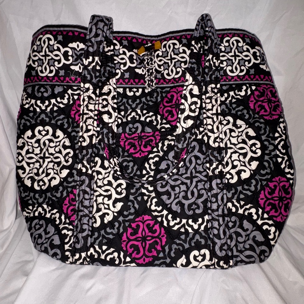 Vera Bradley Black and Pink Medallion Tote